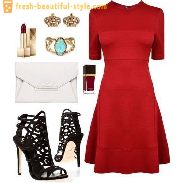 Parim tarvikud punane kleit: fotod ja nõuanded