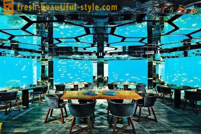 Luksus veealuse restorani Maldiivid