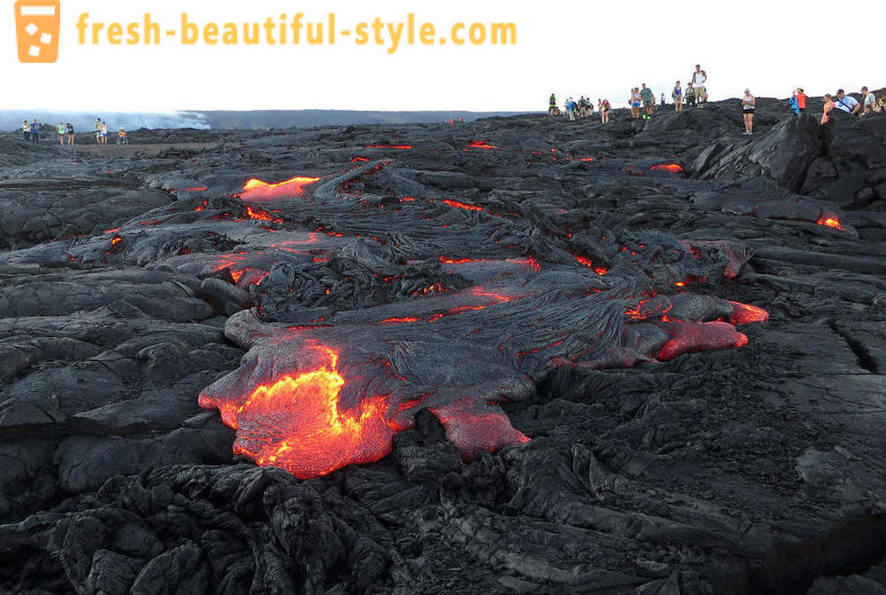 Vulkaaniline lava vood Kilauea Hawaii