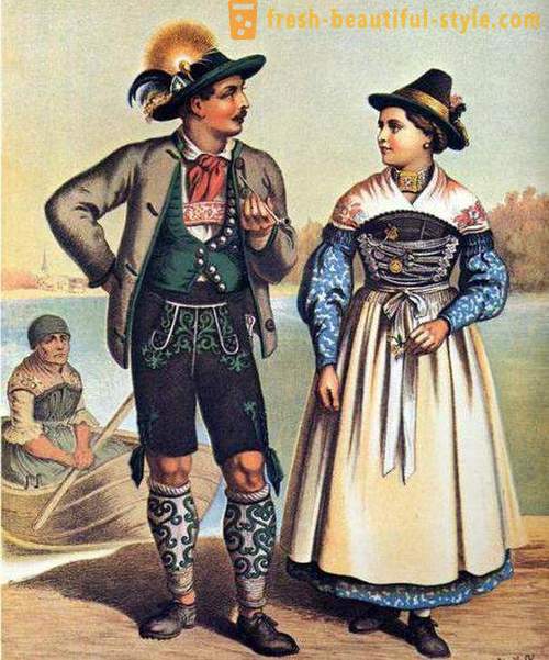 Saksa rahvariided naistele, meestele ja lastele. etniline rõivad